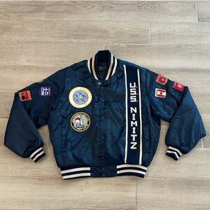 VTG 70's U.S. Navy USS Nimitz (CVN-68)
Satin Bomber Jacket, Size: Large
